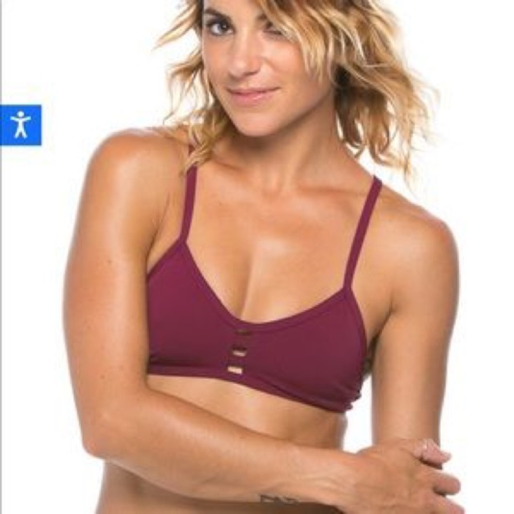 Jolyn Tomcat Bikini Top Burgundy Size S - Picture 12 of 13